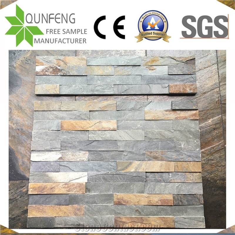 China Natural Multicolor Split Stone Slate Wall Panel