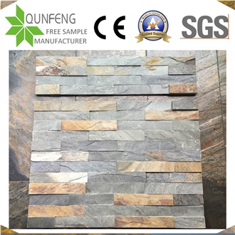 China Natural Multicolor Split Stone Slate Wall Panel
