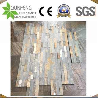 China Natural Multicolor Split Stone Slate Wall Panel