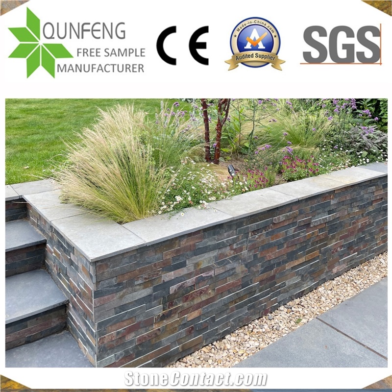 China Natural Multicolor Split Stone Slate Wall Panel