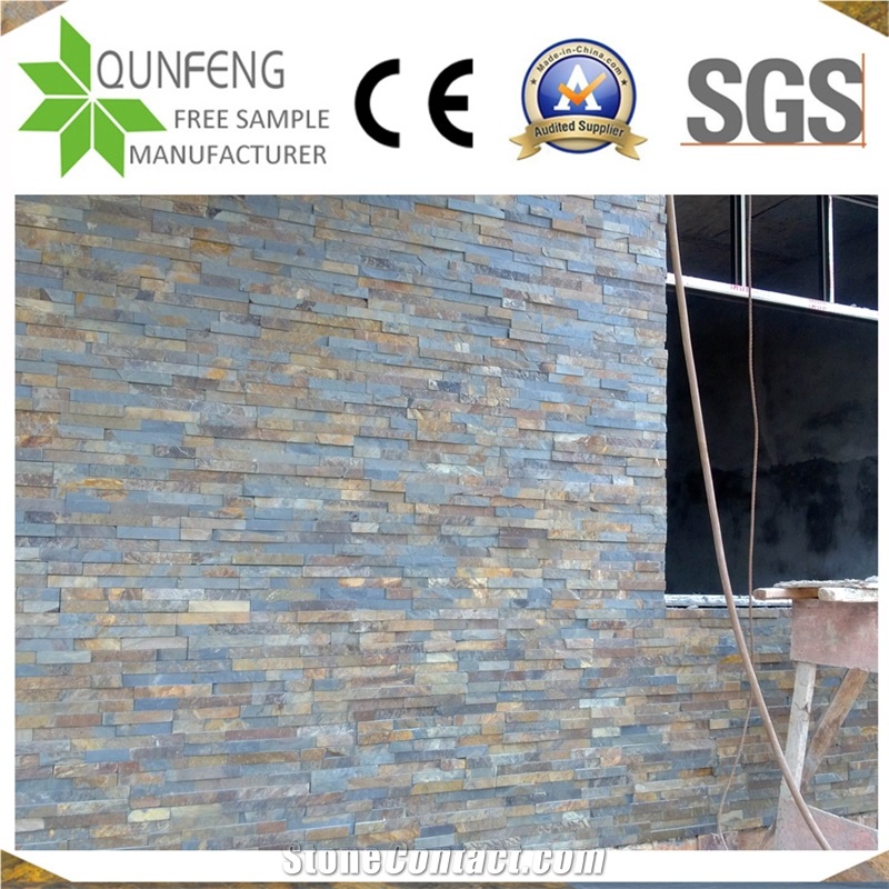 China Natural Multicolor Split Stone Slate Wall Panel