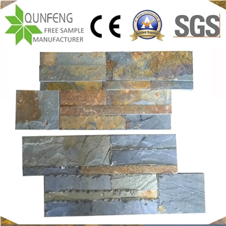 China Stacked Stone Cladding Rusty Slate Wall Panel