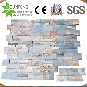 China Stacked Stone Cladding Rusty Slate Wall Panel