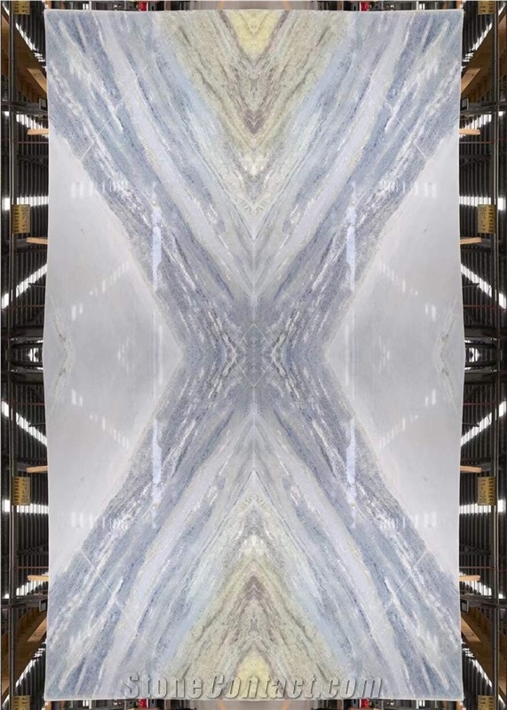 Crystal Blue Quartzite - Elegant Natural Stone Slabs