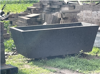 Black Cantera Stone Bathtub