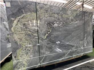 Amazon Grey With Green Veins Marble Slabs