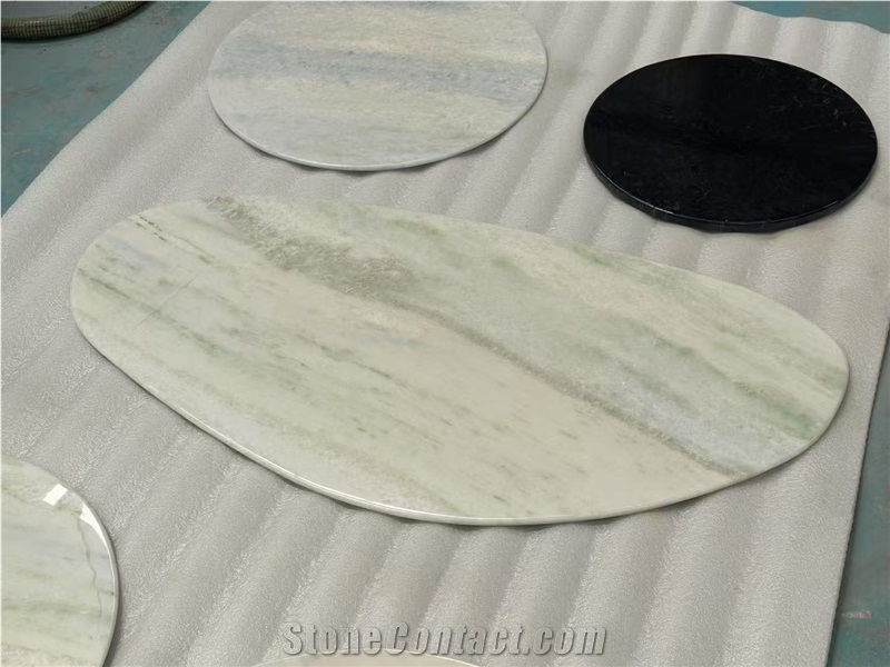 5-Axis Cut Marble Arabescato Orobico Grigio Dining Table Top