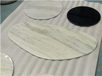 5-Axis Cut Marble Arabescato Orobico Grigio Dining Table Top