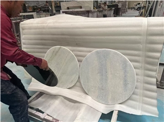 5-Axis Cut Marble Arabescato Orobico Grigio Dining Table Top