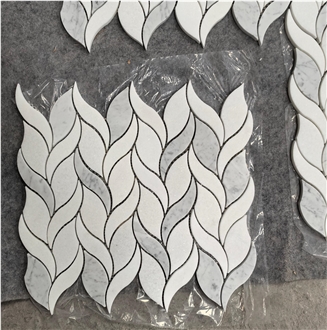 Marble Thassos And Carrara Mosaic Pattern Sahara Bahariya