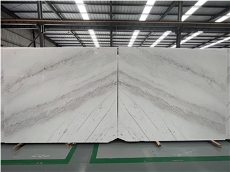 China Guangxi White 3Mm Thick Slab Tiles For Interior Decor