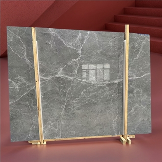 Hermes Grey Marble Slabs Modern Gray Interior Design