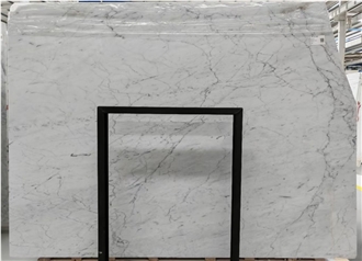 Italian Veined Carrara White Marble Slabs