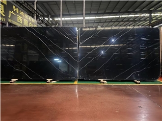 China Black Marquina Marble Slabs