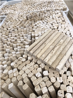 Classic Travertine Honed Flutes Mosaic Pattern