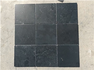Tumbled Honed Black Limestone Tiles