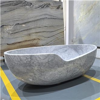 Luxury Carrara White Marble Bathtub