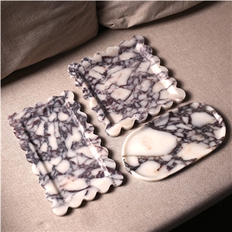 Calacatta Viola Purple Marble Tray Home Decor Products