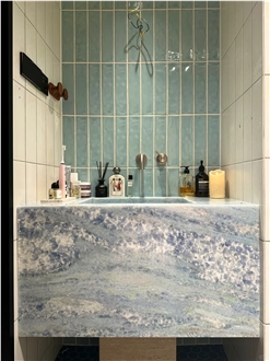 High Quality Crystal Blue Marble Bathroom Countertop