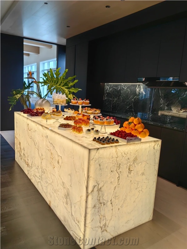 Luxury Natural Backlit Translucent Onyx Countertop