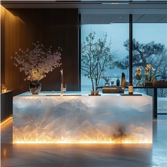 Luxury Natural Backlit Translucent Onyx Countertop