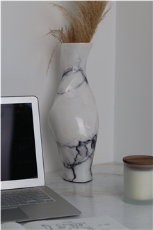 Wholesale Round Marble Flower Vase Home Decor Products