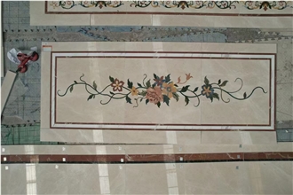 Factory Price Waterjet Inlay Medallion Marble Flooring