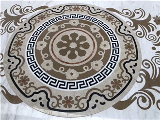 Fashion Lobby Flower Marble Waterjet Mosaic Medallions