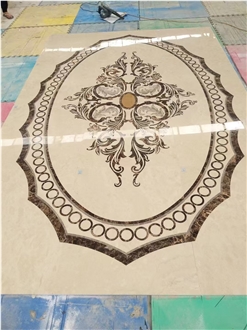 High End Hotel Project Marble Flooring Waterjet Medallions
