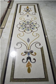Stone Waterjet Carpet Design Marble Floor Medallions