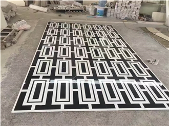 Waterjet Customized Floor Marble Medallions For Entrance
