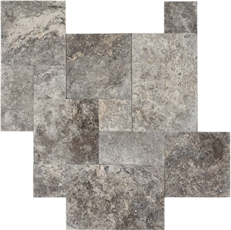 Silver Travertine French Pattern