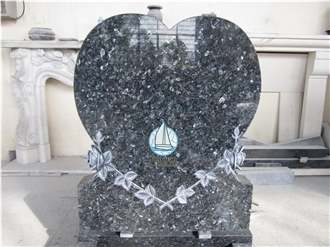 Blue Pearl Monument Carved Heart Design