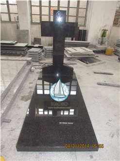 Absolute Black Granite Cross Monument