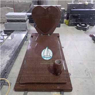 Indian Red Granite Tombstone For European Market