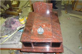 Multi-Red Granite Monument For French Market Tombstone