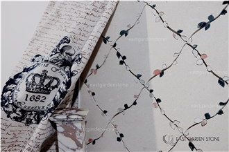 Vine Design Limestone Waterjet Mosaic Indoor Mosaic Tiles