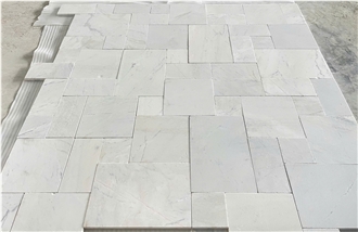 White Marble Antiqued French Pattern Tiles From Vietnam