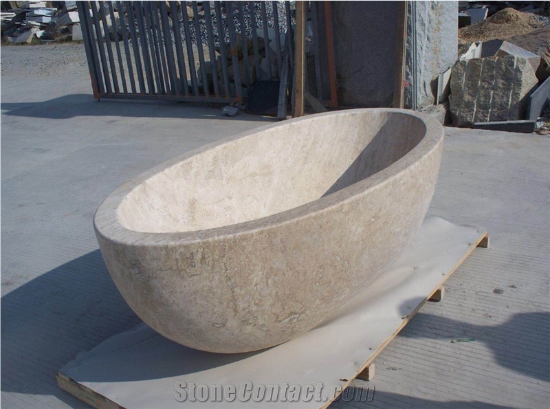Solid Artificial Stone Terrazzo Freestanding Bathtub