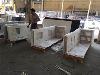 Pure White Quartz Countertops Artificial Stone Countertop