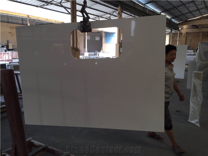 Pure White Quartz Countertops Artificial Stone Countertop