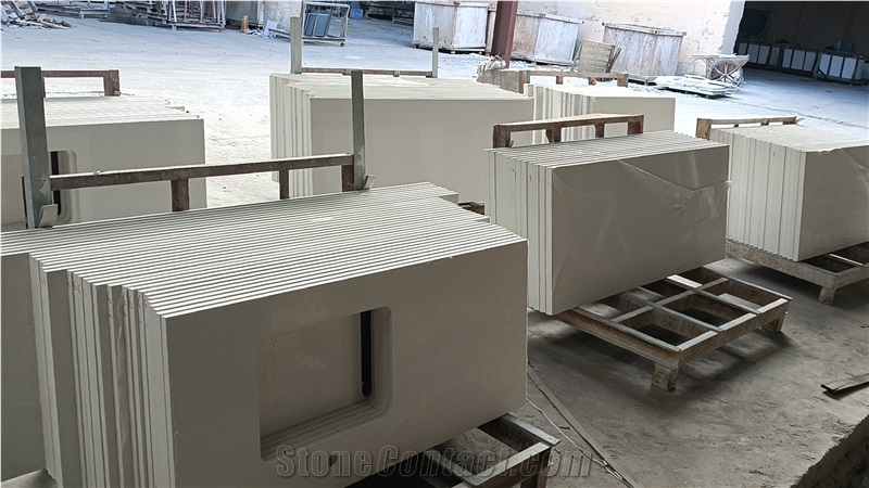 Pure White Quartz Countertops Artificial Stone Countertop