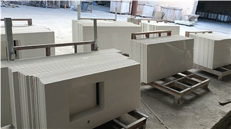 Pure White Quartz Countertops Artificial Stone Countertop