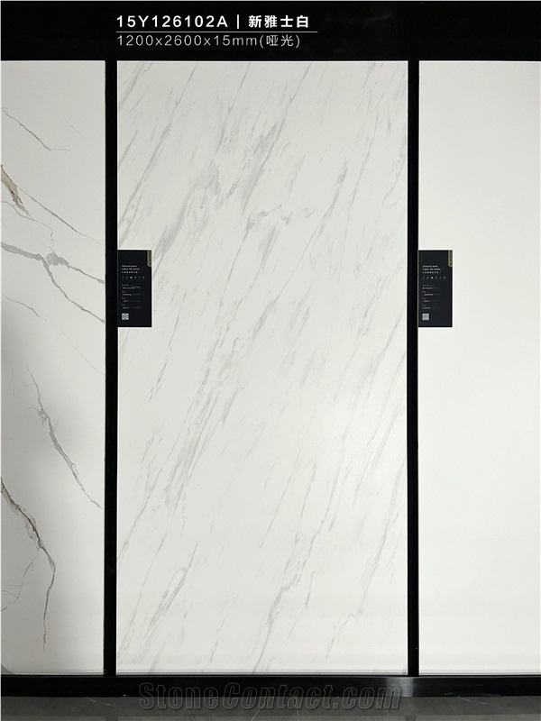 Calacatta Caldia White Matt 1.2X2.6M 15Mm Porcelain Tiles