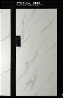 China Bianco Carrara Matt 1.2X2.6M 15Mm Porcelain Slabs