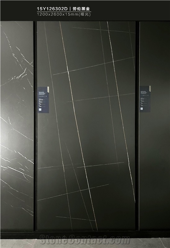 China SHAKESPEARE BLACK Matt 1.2X2.6M 15Mm Porcelain Slabs