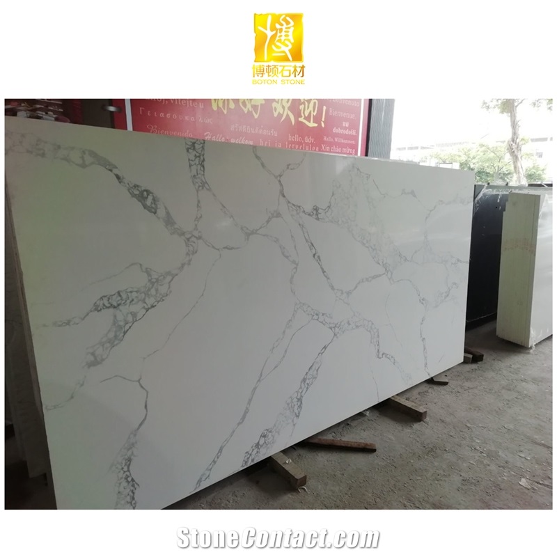 Artificial Stone Calacatta White Quartz Slabs