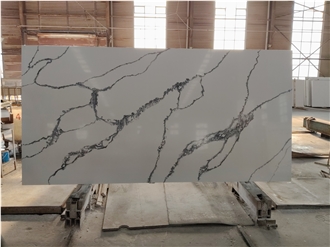 Quartz Slab Artificial Stone Slabs Black Pattern 6151-1