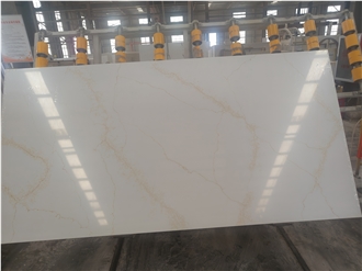 Quartz Slab Artificial Stone Slabs Gold Pattern 6117