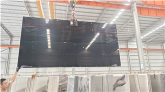 Artificial Stone Pure Black Sintered Stone Slabs